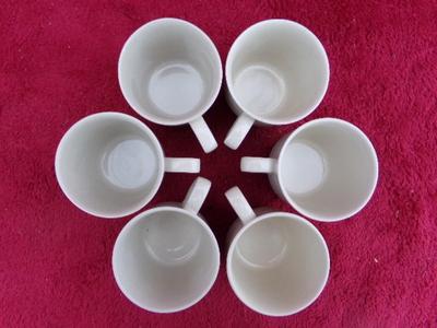 VTG lot of 6 “Chateau” hand painted stoneware matching coffee cups