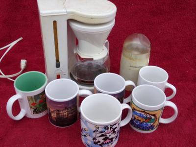 A little Gevalia coffee maker, a Procter-.Silex coffee bean grinder & . . .