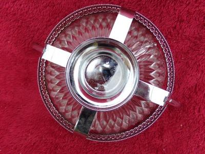 Two footed relish dishes.