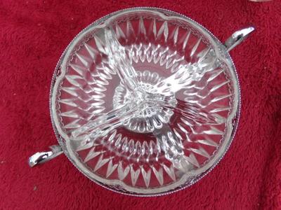 Two footed relish dishes.