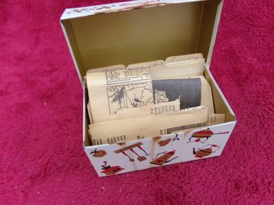 Another Classic recipe box, metal. from “Heloise” newspaper articles.