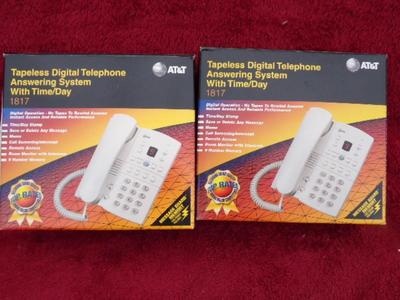 TWO AT&T corded home phone with answering system.