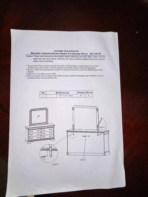 MARSEILLE COLLECTION 8 DRAWER DRESSER W/ LANDSCAPE MIRROR