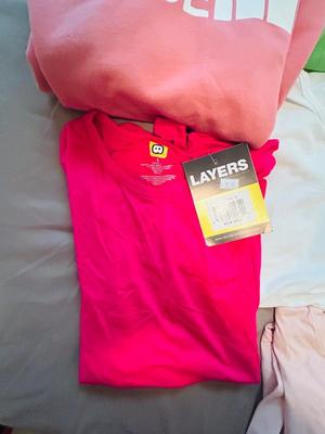 NORTH FACE HOODED SWEATSHIRT ALONG WITH NEW AND LIGHTLY WORN WOMENS CLOTHING