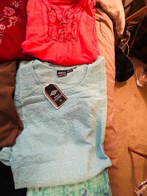 NORTH FACE HOODED SWEATSHIRT ALONG WITH NEW AND LIGHTLY WORN WOMENS CLOTHING