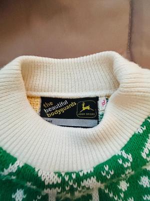 UNIQUE LADIES JOHN DEERE SWEATER, BLUE JEANS AND HOODIES