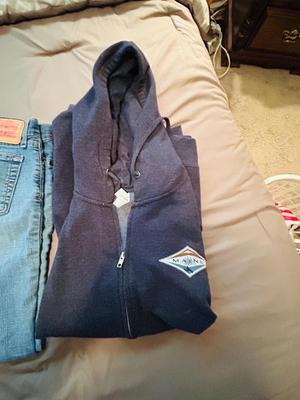 UNIQUE LADIES JOHN DEERE SWEATER, BLUE JEANS AND HOODIES