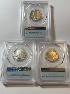 (3) PCGS CERTIFIED 2017-S SP70 OZARK RIVERWAYS Enhanced Uncirculated Quarter (Special Strike) as Pictured.