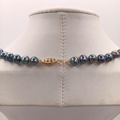 LOT 1: Tahitian Peacock Pearl Necklace with 14K Clasp