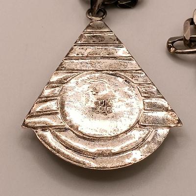 LOT 4: Sterling Silver and Black Onyx Pendant on Sterling Silver Chain 20.7gtw