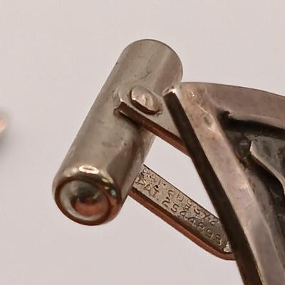 LOT 7: Sterling Silver Necklace from Guadalupe, Mexico with Abalone and Sterling Tie Clip, Sterling Kokopelli Cufflinks & Silver-Tone...