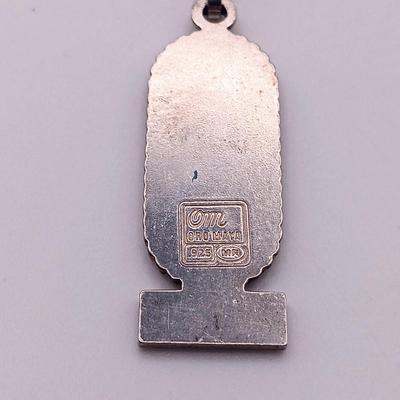 LOT 9: Oro Maya 925 Sterling Silver Egyptian Pendant and Chain 19.0g