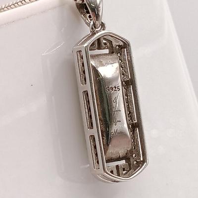 LOT 10: Diamond and Gemstone Sterling Silver Pendant on 925 Chain 6.2gtw