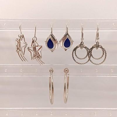 LOT 121: Set of (4) Sterling 925 Silver Earrings 20.3gtw