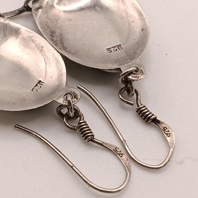 LOT 124: Sterling 925 Silver and Black Stone Earrings 13.3gtw