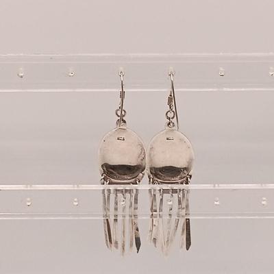 LOT 124: Sterling 925 Silver and Black Stone Earrings 13.3gtw