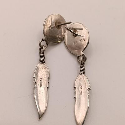 LOT 132: Sterling 925 Silver Native American Earrings 15.6gtw