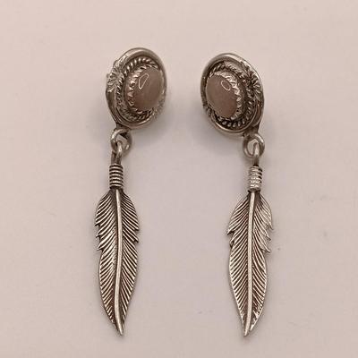 LOT 132: Sterling 925 Silver Native American Earrings 15.6gtw