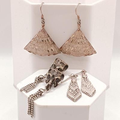 LOT 133: Sterling 925 Silver Earrings 17.5g