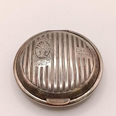 LOT 134: Antique Art Deco 1920s Cara Nome Langlois Compact, Glass Vanity Jars & More