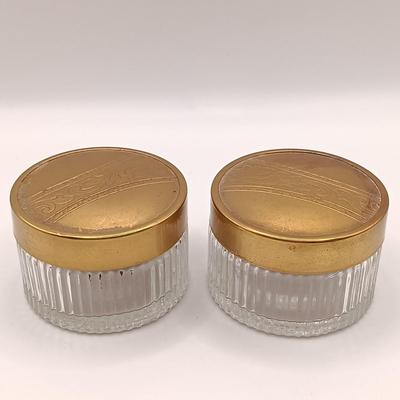 LOT 134: Antique Art Deco 1920s Cara Nome Langlois Compact, Glass Vanity Jars & More