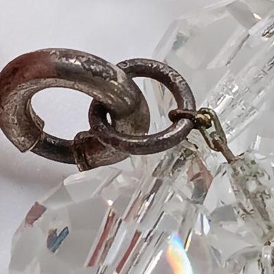 LOT 135: 20" Two strands of Aurora Borealis Crystal Beads, one with Diamond and Silver Clasps