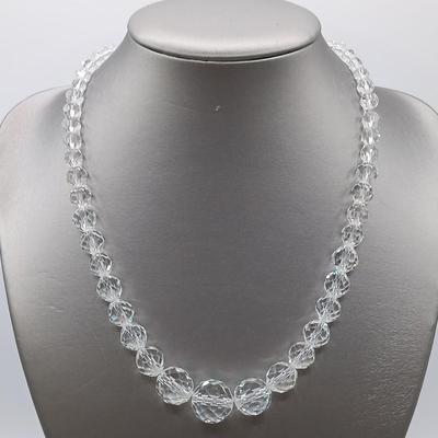 LOT 135: 20" Two strands of Aurora Borealis Crystal Beads, one with Diamond and Silver Clasps