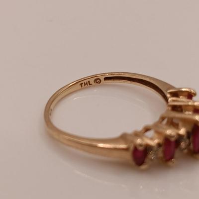 LOT 136: 14K Gold and Ruby Ring 1.83gtw Size 5.5