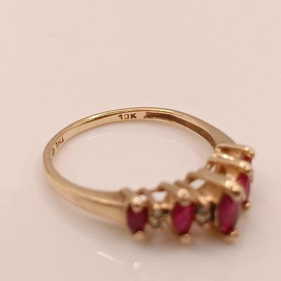 LOT 136: 14K Gold and Ruby Ring 1.83gtw Size 5.5