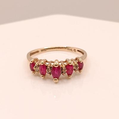 LOT 136: 14K Gold and Ruby Ring 1.83gtw Size 5.5