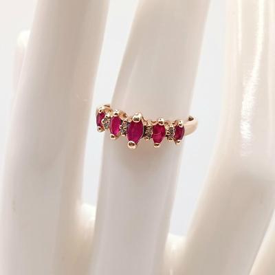 LOT 136: 14K Gold and Ruby Ring 1.83gtw Size 5.5