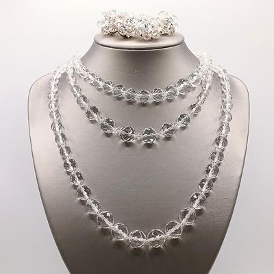 LOT 140: Set of (3) Crystal Necklaces and Earring Sets