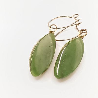 LOT 141: Set of (3) Jade-Tone Stone and Coral Brooches with Jade-Tone Earrings