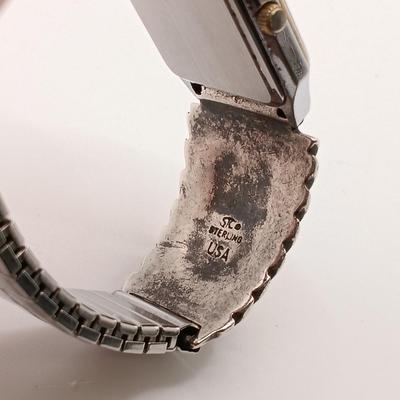 LOT 142: STC Sterling Navajo Skyway Trading Co. Native Wrist Watch 60gtw