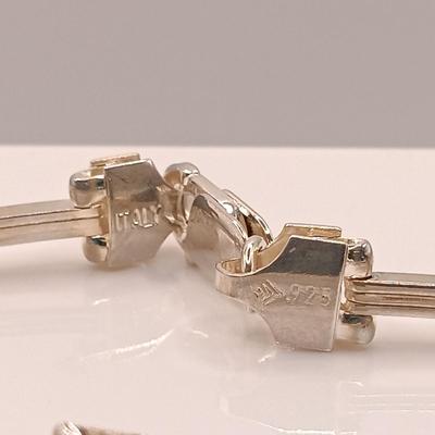 LOT 144: Sterling 925 Silver Italy Bracelet 10.6g with Sterling Silver Earrings 7.5g