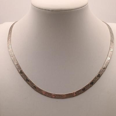LOT 164: Vintage Silver-Tone Herringbone Heart Neckalce, Peridot-Tone Pendant Necklace & More
