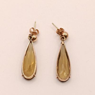 LOT 166: Vintage 14K Gold and Freshwater Pearl Earrings with Hematite and Citrine-Tone Earrings