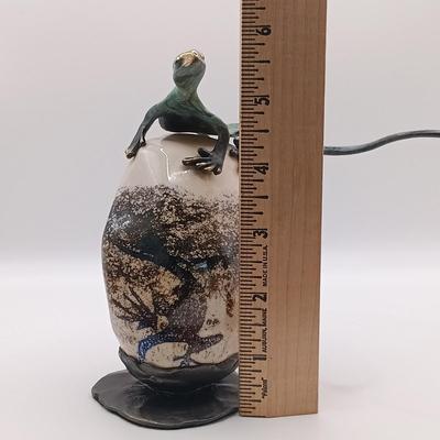 LOT 168: Michael Storey Signed Bronze and Stone Sculpture Lizard