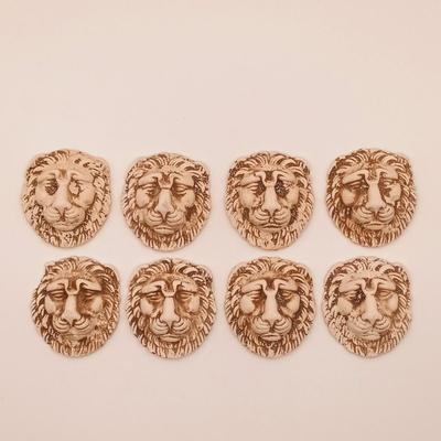 LOT 169: Antique Carved Wood Architecture with Small Plaster Lion Reliefs