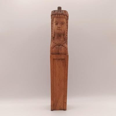 LOT 169: Antique Carved Wood Architecture with Small Plaster Lion Reliefs