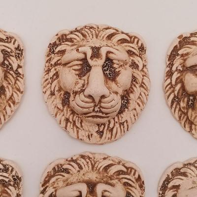 LOT 169: Antique Carved Wood Architecture with Small Plaster Lion Reliefs