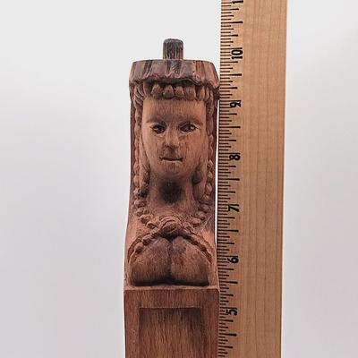 LOT 169: Antique Carved Wood Architecture with Small Plaster Lion Reliefs