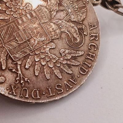 LOT 170: 90% Silver 1780 Maria Theresa Thaler Spanish Coin Pendant