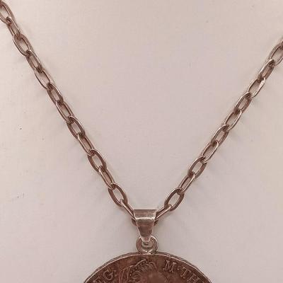 LOT 170: 90% Silver 1780 Maria Theresa Thaler Spanish Coin Pendant