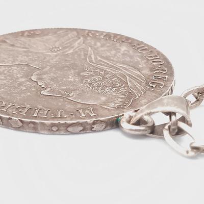 LOT 170: 90% Silver 1780 Maria Theresa Thaler Spanish Coin Pendant