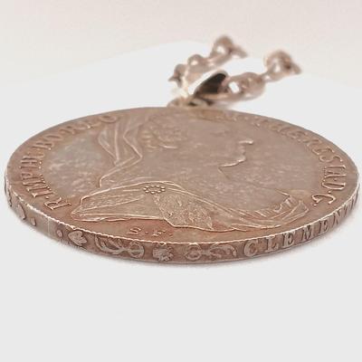 LOT 170: 90% Silver 1780 Maria Theresa Thaler Spanish Coin Pendant