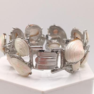 LOT 175: Monet Chunky Cable Bracelet, Vintage Capri Shell Bracelet, Bird Pendant & More
