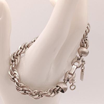 LOT 175: Monet Chunky Cable Bracelet, Vintage Capri Shell Bracelet, Bird Pendant & More
