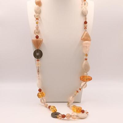 LOT 176: Vintage Jan Michaels Snake Tassle Necklace, Heavy Stone Bracelet, Painted Wood Earrings & More