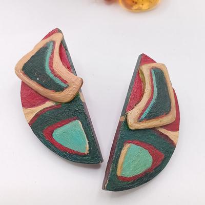 LOT 176: Vintage Jan Michaels Snake Tassle Necklace, Heavy Stone Bracelet, Painted Wood Earrings & More